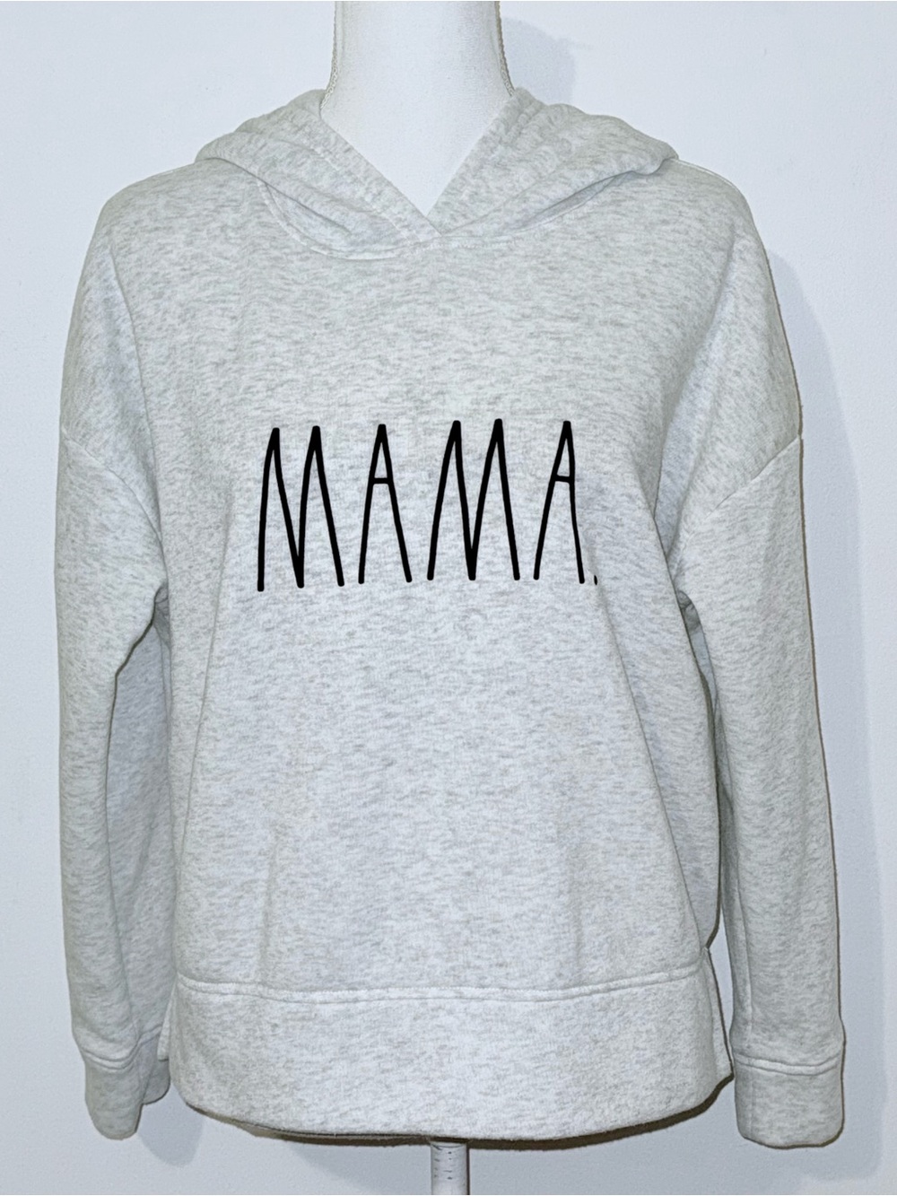 Rae Dunn MAMA Gray Hooded Sweatshirt Pullover Women’s Size Medium Cozy Hoodie